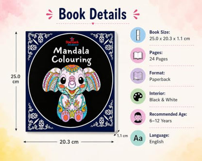 Animals Mandala Art Colouring Book 2026 for Kids (6-12 Years), Adults & Teens | Majestic Animal Art and Craft | tear out sheets | Stress Relief Art Therapy Coloring Books | Drawing & Painting Kit