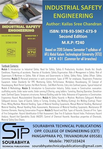 Industrial Safety Engineering KTU MCN401 Semester 7 2019 Scheme [Paperback] Kailas Sree Chandran
