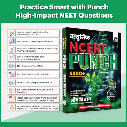 PW Objective NCERT Punch 1.0 Biology (Hindi Medium) For NEET 2027 By Pratham Nahata & Sunil Kumar Yadav | 6890+ NTA Based MCQs For End Time Preparation