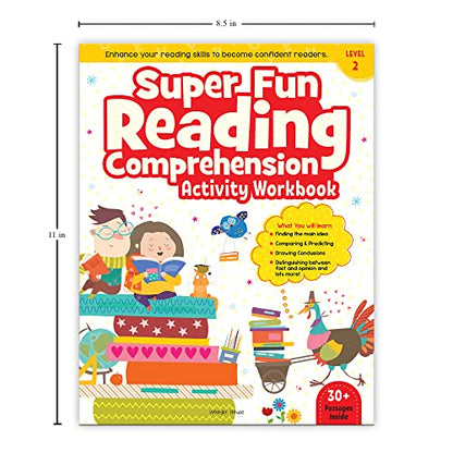 Super Fun Reading Comprehension Workbook: Level 2 | Activity Book for Kids | Ages 7–9 | Strengthen Reading & Thinking Skills with Engaging Passages