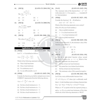 PW GATEWALLAH Engineering Mathematics & General Aptitude Topicwise Previous Year Solved Papers (2026 - 2008) with Video Solutions For 2027 Exams | Detailed Text Solutions