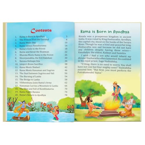 Ramayana Book for Kids - Illustrated Stories for Children - Epic Stories - Bedtime Stories - Age 2+ Years - Read Aloud to Infants, Toddlers - Hardbound Book