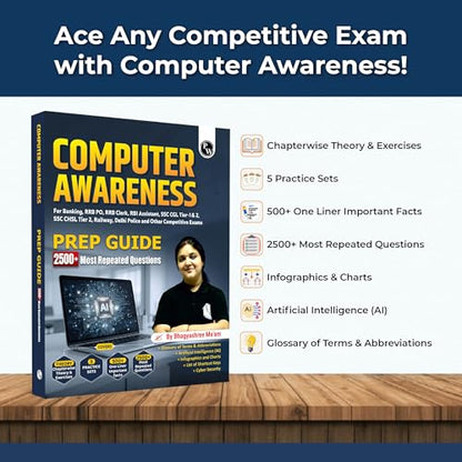 PW Computer Awareness Book 2026 | Chapterwise Theory and 2500+ Most Repeated Questions & PYQs By Bhagyashree Mam For Banking, Railway, RBI Clerk & Assistant, SSC, Delhi Police and Others Exams