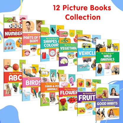My First Picture Book Collection For Early Learning : Books For Children, Learning Picture Library For Kids, Toddler book, Early learning book With 12 Topics