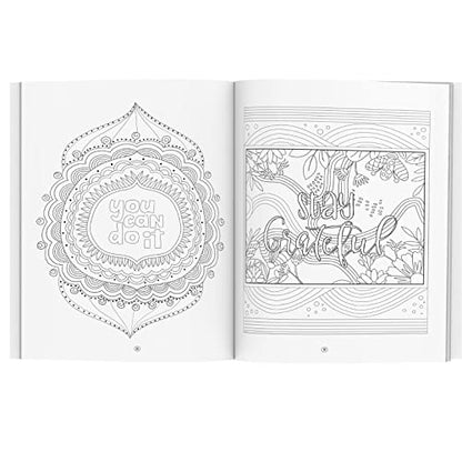 Doodle Colouring Book - Motivational Quotes - Age 4 - 99 - Gift to children for painting, drawing and colouring - Colouring Activity Book