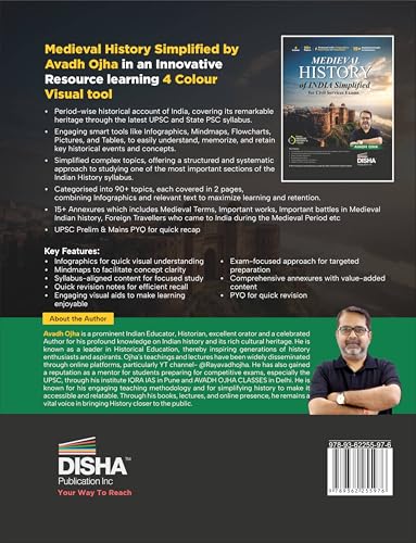 Disha Medieval History of India Simplified for UPSC & State PSC Civil Services Exams | 4 color Book Powered with Infographics, Mindmaps, Pictures & Tables