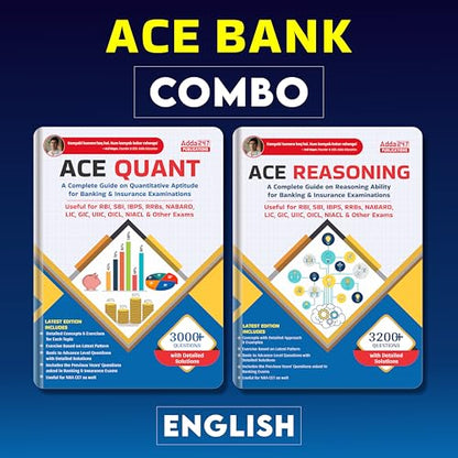 Combo of Ace Quant & Reasoning Book For Bank Exams SBI,RBI, IBPS,RRB,NABARD,LIC,GIC (English Printed Edition) By Adda247