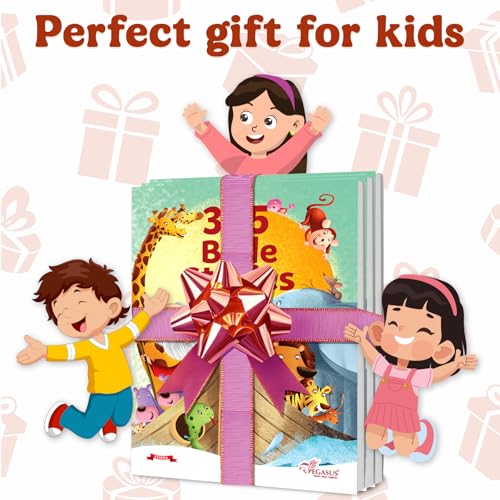365 Bible Stories for Kids – Illustrated Christian Book Featuring Daily Reading Plan, Moral Lessons, Teachings from the Life of Jesus, Simple English Content for Young Readers | Pegasus