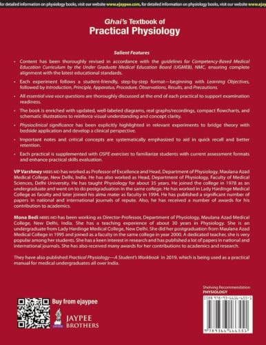 Ghai's Textbook of Practical Physiology, 11/E for MBBS 1st Year Students | As per Revised CBME Curriculum (UGMEB/ NMC) | With OSPE, Viva Voce Q&A, Flowcharts and Physioclinical Correlations