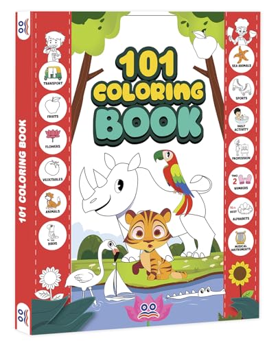 101 Colouring Book for Kids - Colour Drawing Book | Premium Quality Coloring Book | Ages: 2 - 6 Years | Two Brothers Publications