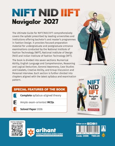 Arihant NIFT/NID/IIFT Entrance Exam 2027 | Complete Study Guide for NIFT,NID & IIFT, GAT, CAT & Situation Test | Concept Theory, Visual Sketching, Mock Tests & Previous Year Papers | Solved Paper 2026