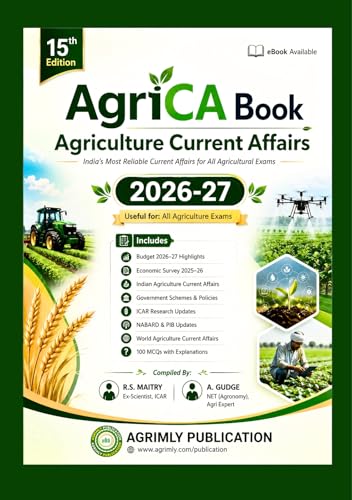 Agrimly Publication AgriCA Book Agriculture Current Affairs 2026-27, 15th Edition, All Agriculture Exams, 100 MCQs