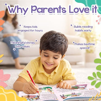 199 Bedtime Stories with colorful Pictures for 3-6 Years Old Kids & Children