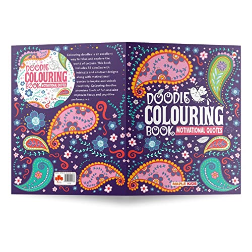 Doodle Colouring Book - Motivational Quotes - Age 4 - 99 - Gift to children for painting, drawing and colouring - Colouring Activity Book