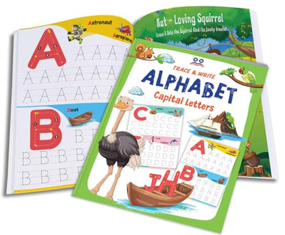 Tracing Books for Kids | Pencil Control Activity Book for Kids [4 Books] | Premium Quality Writing Practice Books - Alphabet ABC (Capital & Small Letters), Numbers, Lines & Pattern | Ages: 2 - 5 Years
