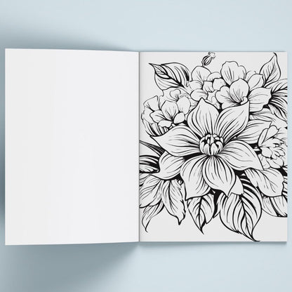 Adult Colouring Book - Flowers for Inner Calm - Colouring Activity Books for Adults - Creative Colouring Book to Reduce Stress