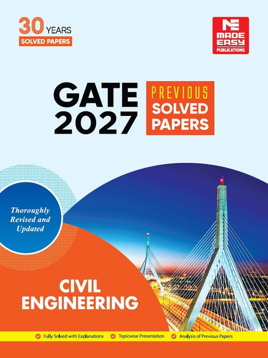 GATE 2027 Civil Engineering 30 Years Solved Papers | GATE Prep Book