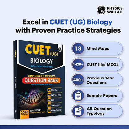 PW CUET UG Entrance Exam Books 2026 – Biology | Chapterwise & Topicwise MCQs Question Bank | Theory + Exercises | CUET UG PYQ (2025–2022) | Mock Tests | Latest NTA Pattern
