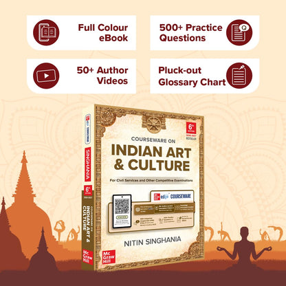 Indian Art and Culture Courseware, 6e by Nitin Singhania (IAS) for UPSC CSE 2026 | 400+ Solved Previous Years’ Questions (2013–2025) | 500+ CBT-based Practice Questions | 50+ Author Videos