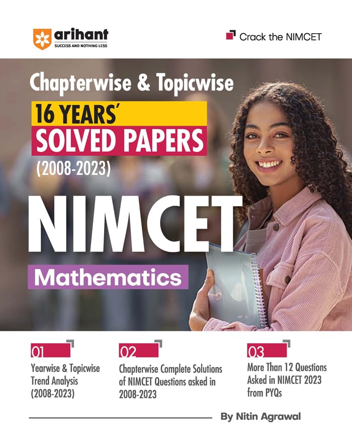 Arihant NIMCET 16 Years Chapterwise & Topicwise Solved Papers Mathematics For 2024 Exams