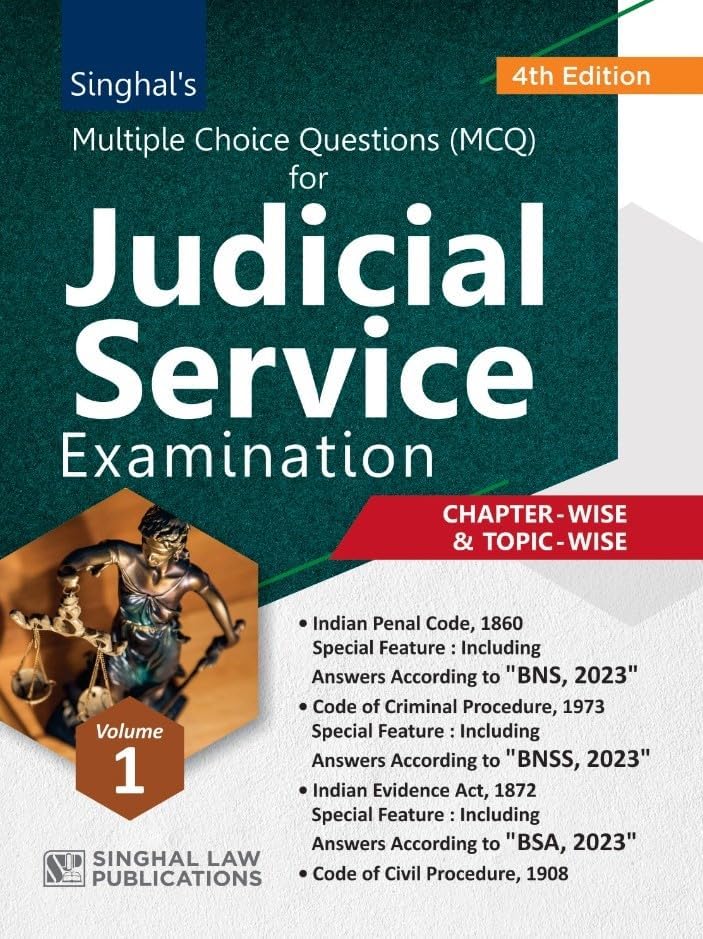 13000+ MCQ | Judicial Service Examination MCQs | Combo Set (Vol. 1–4) |Chapter-Wise & Topic-Wise Multiple Choice Questions | For PCS-J, Judiciary, APO ... | 2026 Edition | Singhal Law Publications