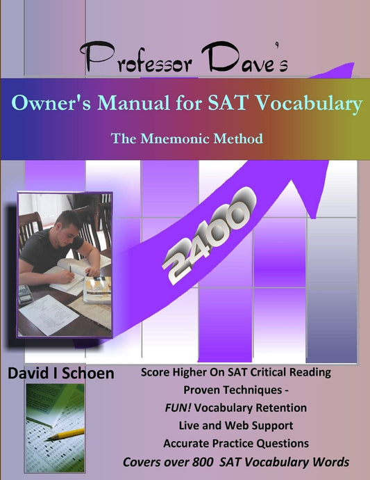 Professor Daves Owners Manual for SAT Vocabulary: The Mnemonic Method book cover