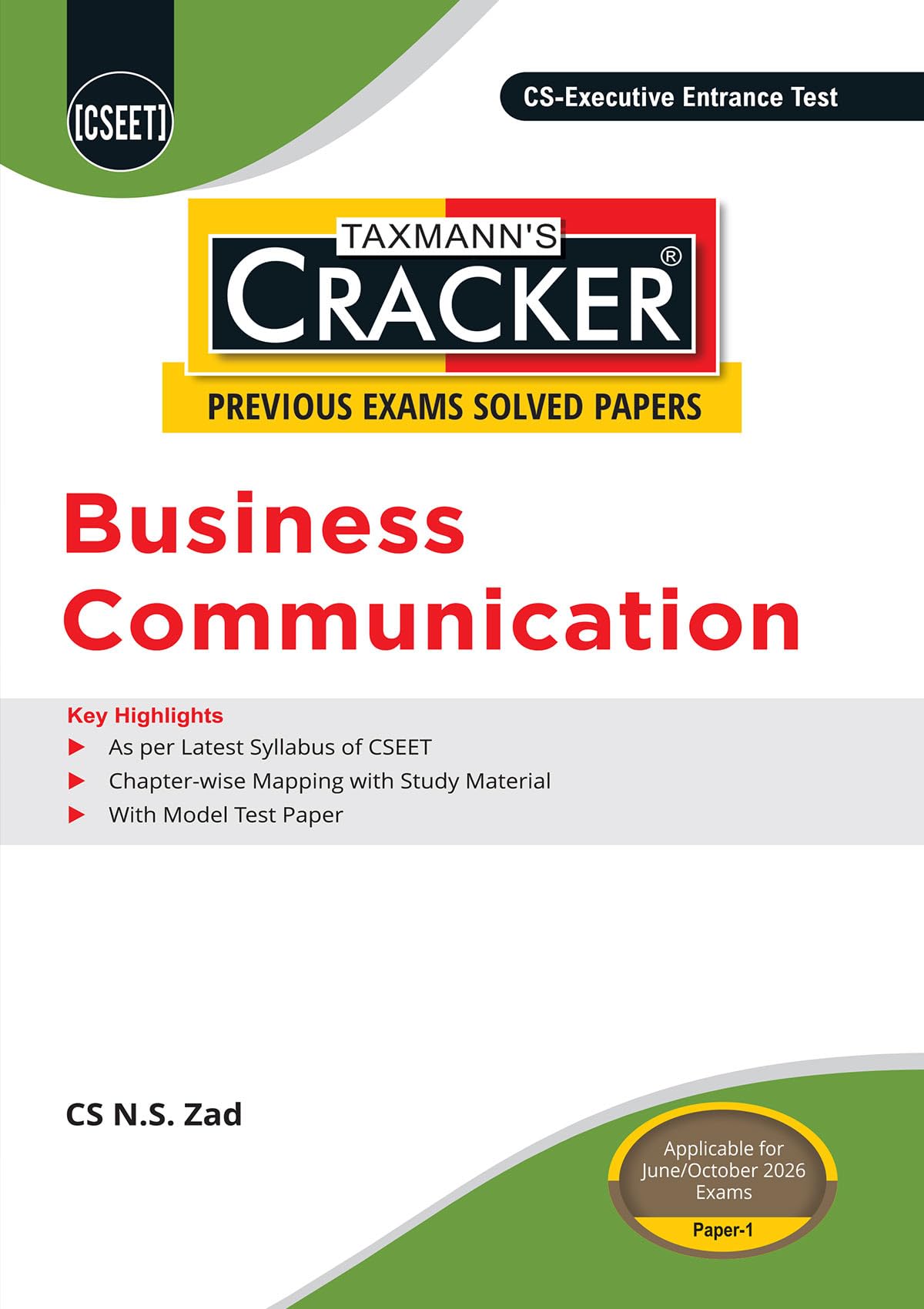 Taxmann's CRACKER Combo for CSEET | June/Oct. 2026 Exams – Papers 1 to 4 | CRACKER Series | BCOM, FOA, E&BE, and BL&M | March/May 2026 Editions | Set of 4 Books