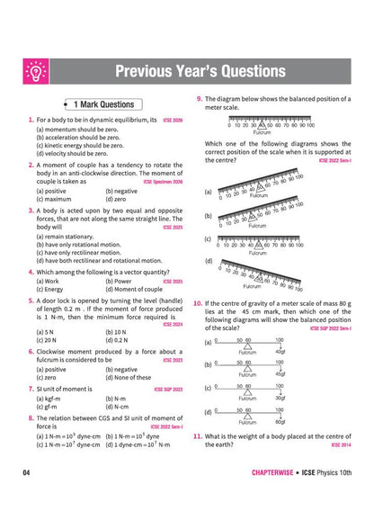 Arihant ICSE Question Bank Class 10 Physics For Board Exam 2027 | 26 Years Chapterwise & Topicwise PYQs (2026–2001) with Detailed Step-by-Step Solutions, Examiner's Comments,Tips & 3 Sample Papers