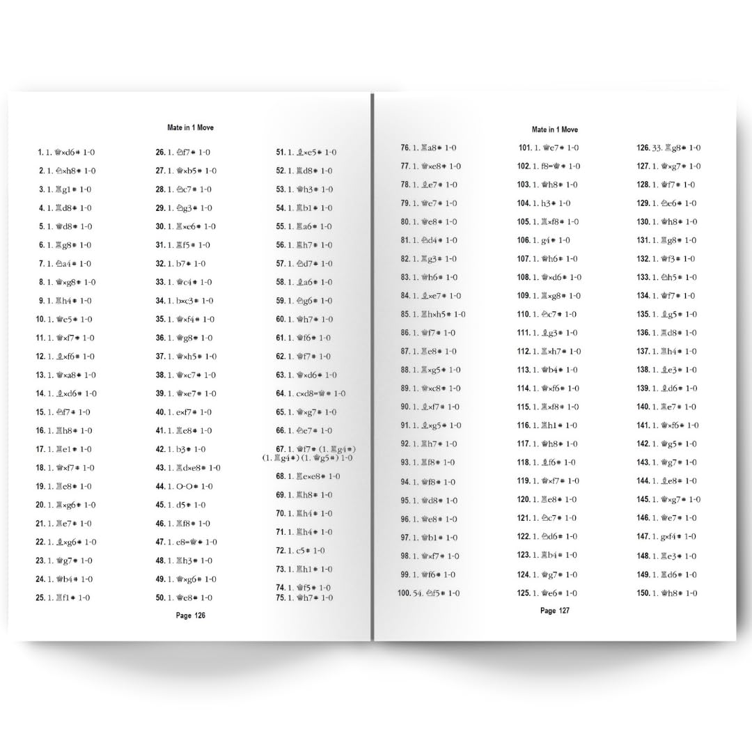 Mate in One Move - Chess exercise book for beginners - 500 Puzzles with answers