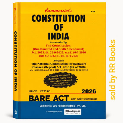 Commercial’s Constitution of India 2026 Bare Act with Short Comments | Updated with 106th Constitutional Amendment Act 2023 | Latest Edition for Law Students, Judiciary Aspirants & Legal Professionals