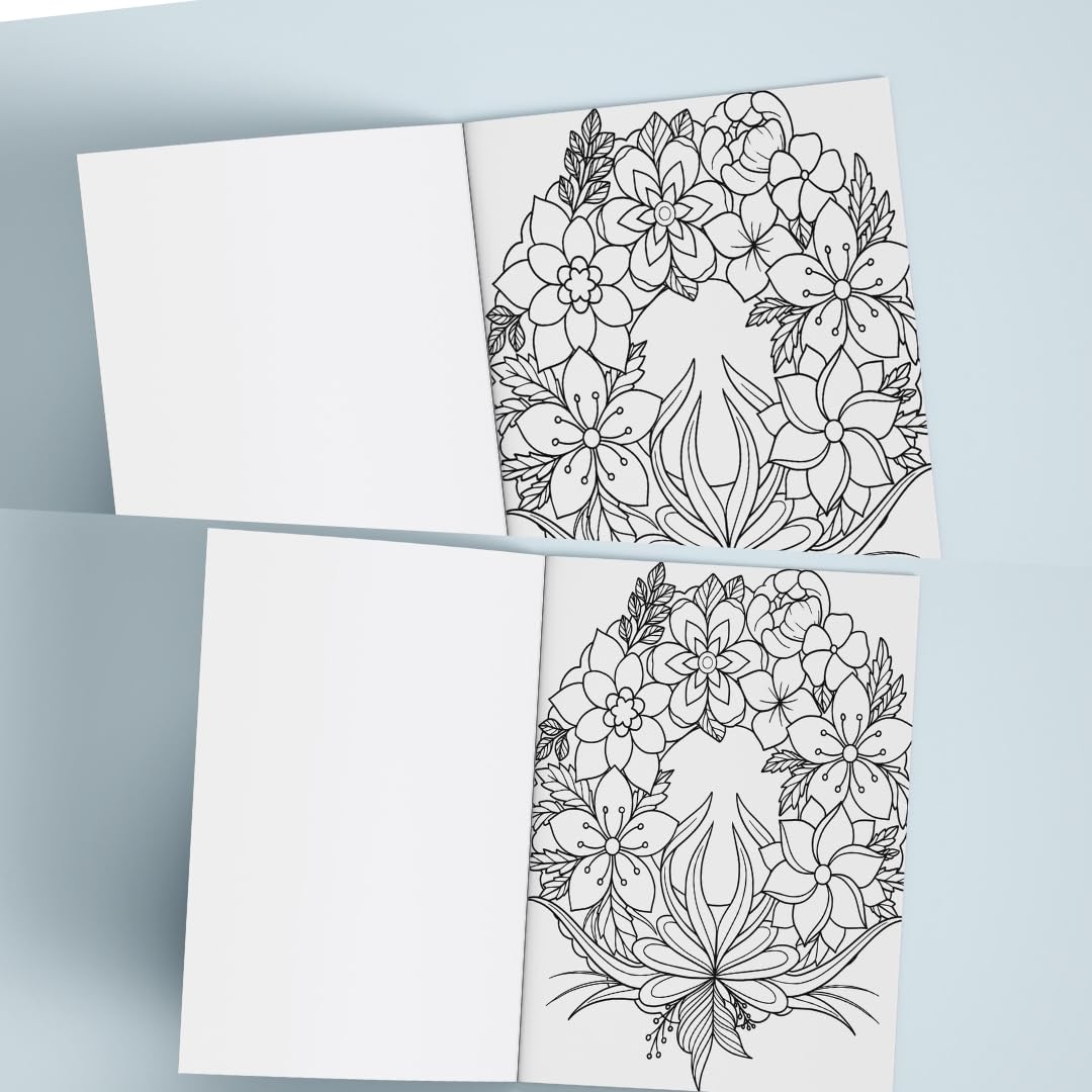 Adult Colouring Book - Flowers for Inner Calm - Colouring Activity Books for Adults - Creative Colouring Book to Reduce Stress