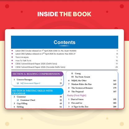 Oswaal CBSE Class 10 English Language & Literature Question Bank | Chapter & Topic-wise Solved Papers (2017–2026) | Based on Latest Syllabus (April 2026) | Includes 2026 Papers | For 2027 Exam