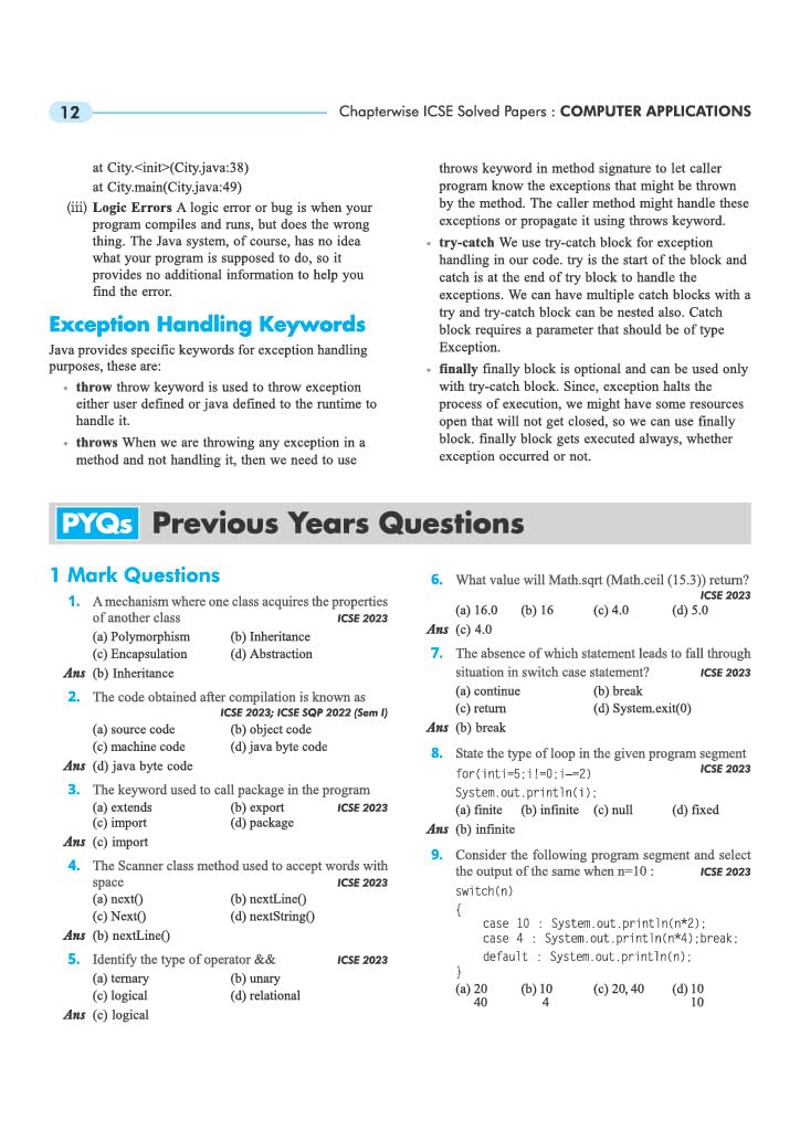 Arihant ICSE Question Bank Class 10 Computer Applications For Board Exam 2027 | 22 Years Chapterwise & Topicwise PYQs (2026–2005) with Detailed Step-by-Step Solutions, 3 Sample Papers