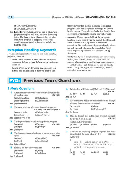 Arihant ICSE Question Bank Class 10 Computer Applications For Board Exam 2027 | 22 Years Chapterwise & Topicwise PYQs (2026–2005) with Detailed Step-by-Step Solutions, 3 Sample Papers
