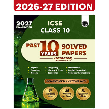 PW ICSE Class 10 Previous Year Question Papers | 10 Years Solved Papers (2016–2026) | Board Exam 2027 | Physics, Chemistry, Maths, Biology, Economics, ... Computer Applications, English Paper 1 & 2