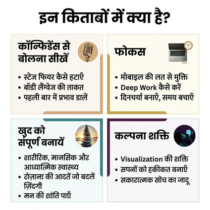 Vyaktigatvikas Combo - 4 Self Help Books in Hindi | ??? ?? ??????? ??????, ?????? ?????, ????, ?????????? ?? ????? ????? | Personal Development Hindi Books Set