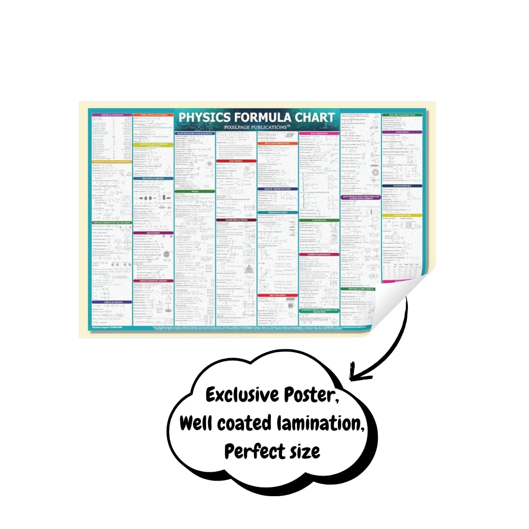 Physics Concept and Formulas Wall Chart For various Exams NEET JEE UPSC And Competitive Exams Formulae, Facts, Tables, Graphs Wall Chart Quick Revision Latest Poster Big Size– 1 January 2023