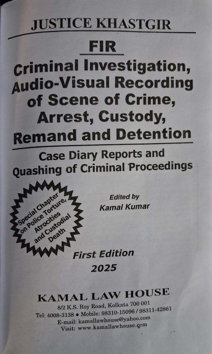 Criminal Law Book on FIR, Investigation, Arrest and Case Proceedings under BNSS 2023, Kamal Law House Kolkata