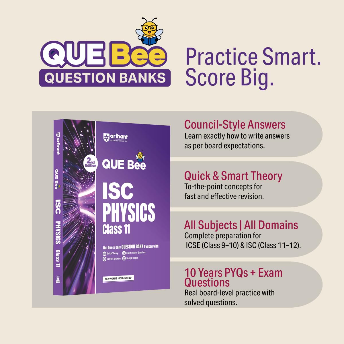 Arihant ICSE Computers Application Class 10 Exam 2026-27 | Quick Theory, Exam Pattern Questions & Sample Papers | As per Latest ICSE Syllabus | Que Bee 2nd Edition 2027