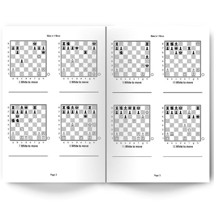 Mate in One Move - Chess exercise book for beginners - 500 Puzzles with answers