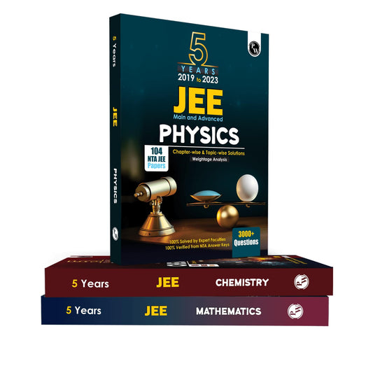 PW JEE Main & Advanced Physics + Chemistry + Mathematics set of 3 books All Shifts Last 5 Years' 104 Papers Questions Topic-wise, Fully Solved + 5 Years' Advance Solved Questions 
