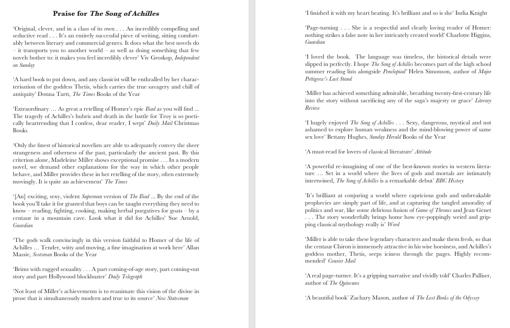 The song of Achilles (Certified reading)
