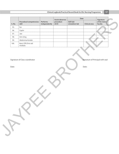 Clinical Logbook/Practical Record Book for BSc Nursing Programme by I. Clement | Complete Clinical Record Book as per Revised INC Syllabus for BSc Nursing Students, All 8 Semesters (4-Year Programme)