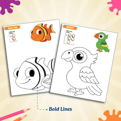 Set of 12 Colour Time Colouring Book for Kids, Fun Activity Book for Boys & Girls, Drawing Book for Kids 3-5 Years Old, Birthday & Return Gift