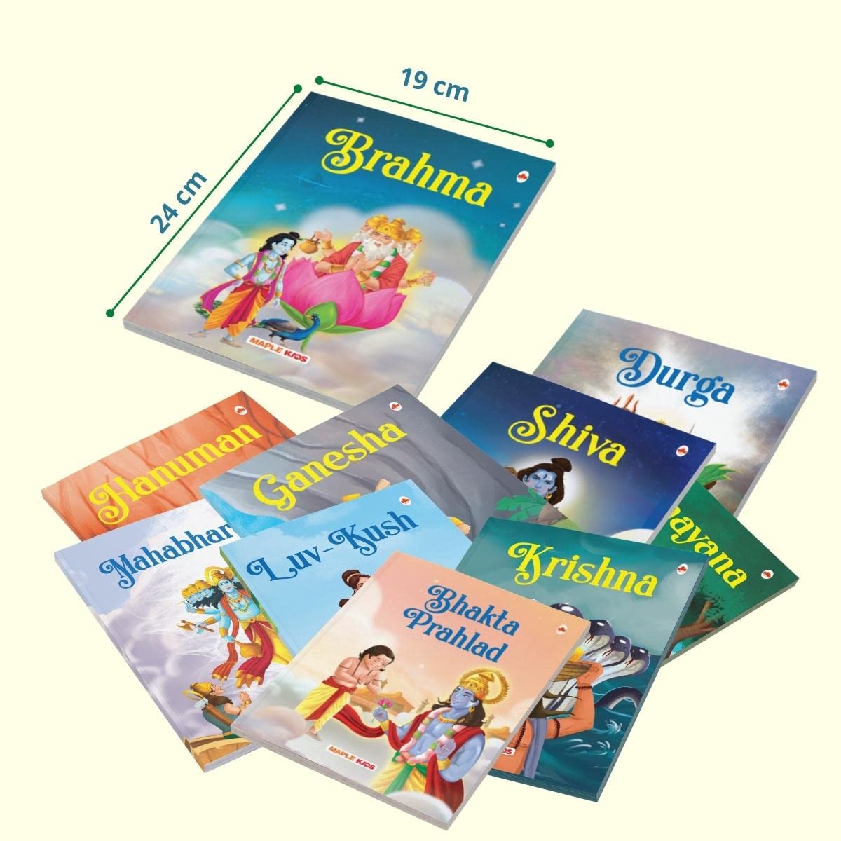 Story Books for Kids - Mythology Tales (Illustrated) - Mahabharata, Krishna, Hanuman, Ganesha, Ramayana, Brahma, Shiva, Bhakta Prahlad, Luv-Kush, Durga - (Set of 10 Books)
