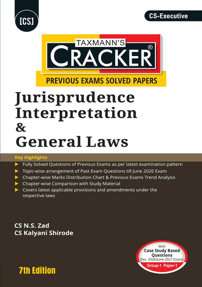 Taxmann's CRACKER COMBO for CS Executive | Dec. 2026/June 2027 Exams | Group 1 – Papers 1 to 4 | CRACKER Series | JIGL, Company Law, SUBIL and CAFM | June 2026 Edition | Set of 4 Books