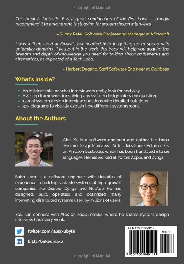 System Design Interview: An insider’s guide – 2 Volume Set