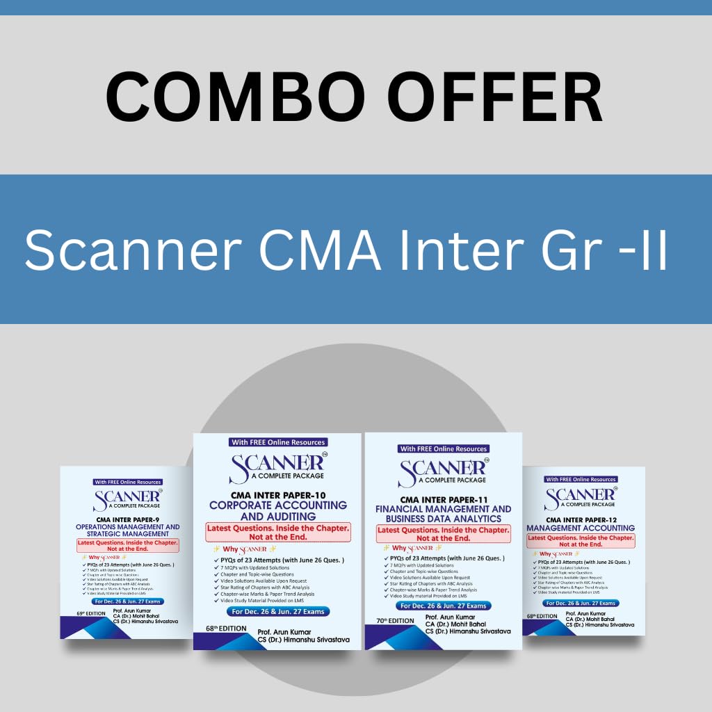 Scanner CMA Inter Group 1 Combo For Dec.26 & Jun.27 Exams | Solved Papers with PYQs (Included June 2026) | Shuchita Prakashan (Scanner Series)