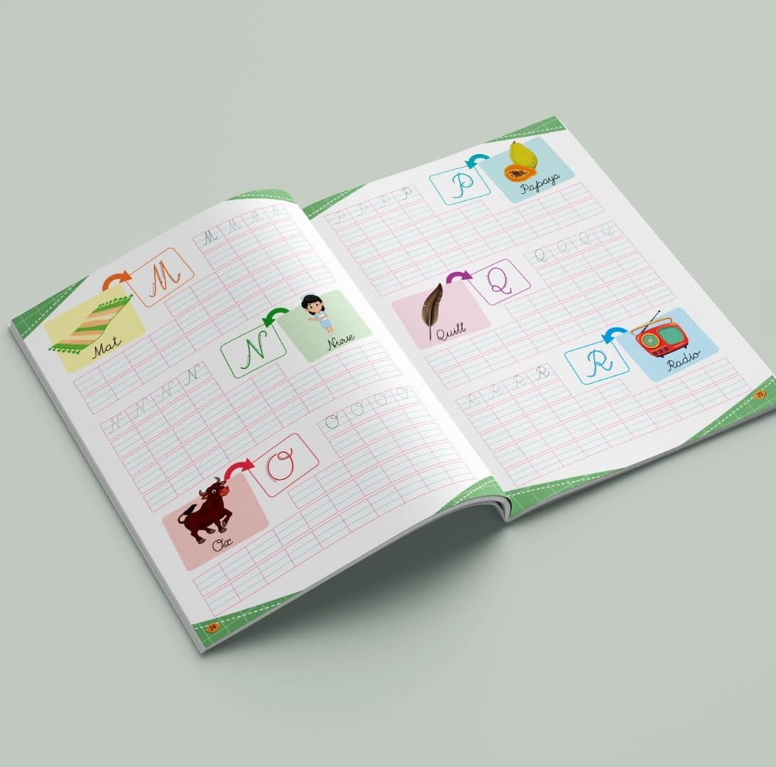 All in One - Writing Practice Fun - Write and Practice Capital Letters, Small Letters, Cursive Writing, Hindi Varnamala and Numbers - Book for Kids 2+ Years Old