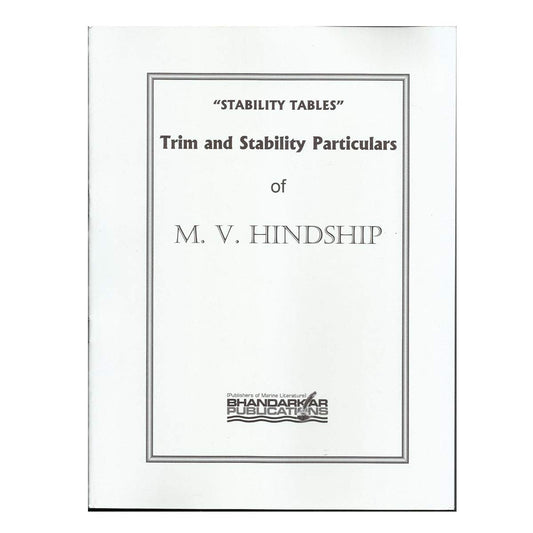M. V. Hindship Trim and Stability particulars